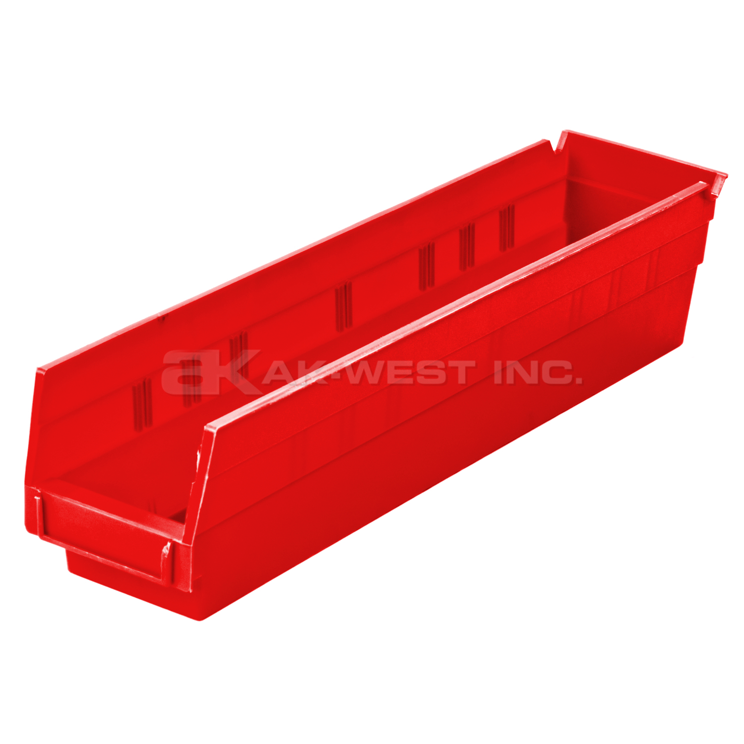 Red, 17-7/8" x 4-1/8" x 4" Shelf Bin (12 Per Carton)