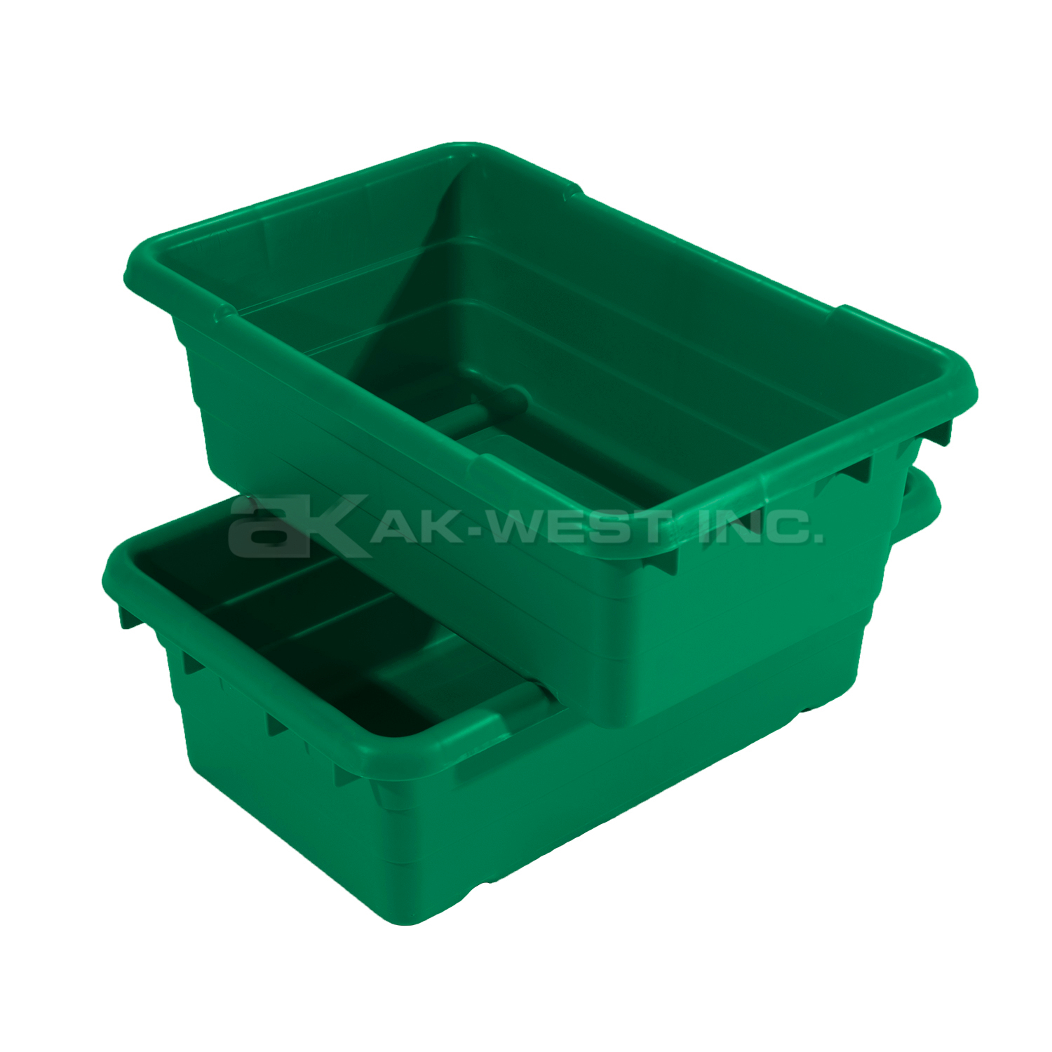 Green, 25" x 16" x 9", Jumbo Lug Cross Stack and Nest Container, Polypropylene Version