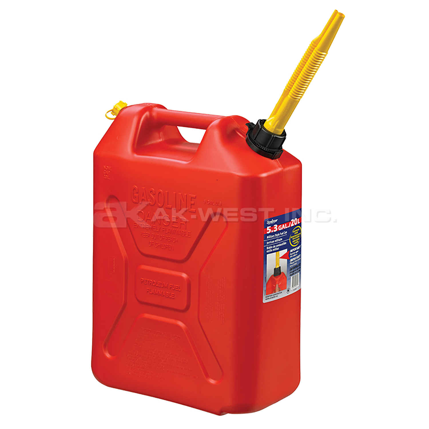 Red, 20 Litre RV Military Style Gasoline Container