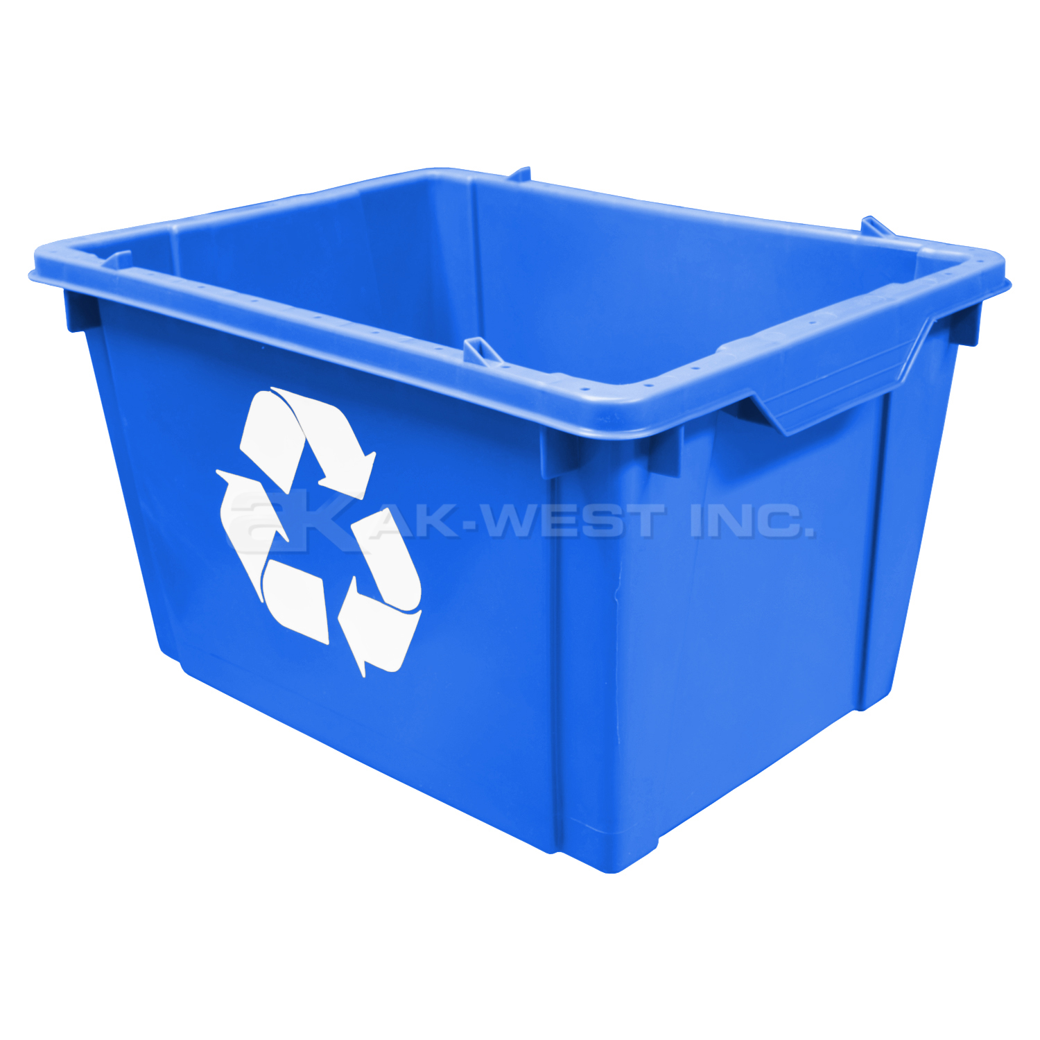 Blue, 20" x 15" x 12" w/ Mobius Loop Recycling Container