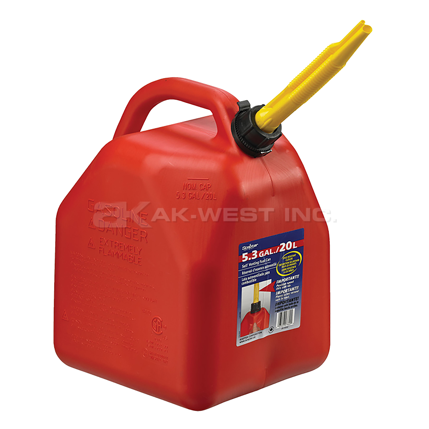 Red, 20 Litre Gasoline Can