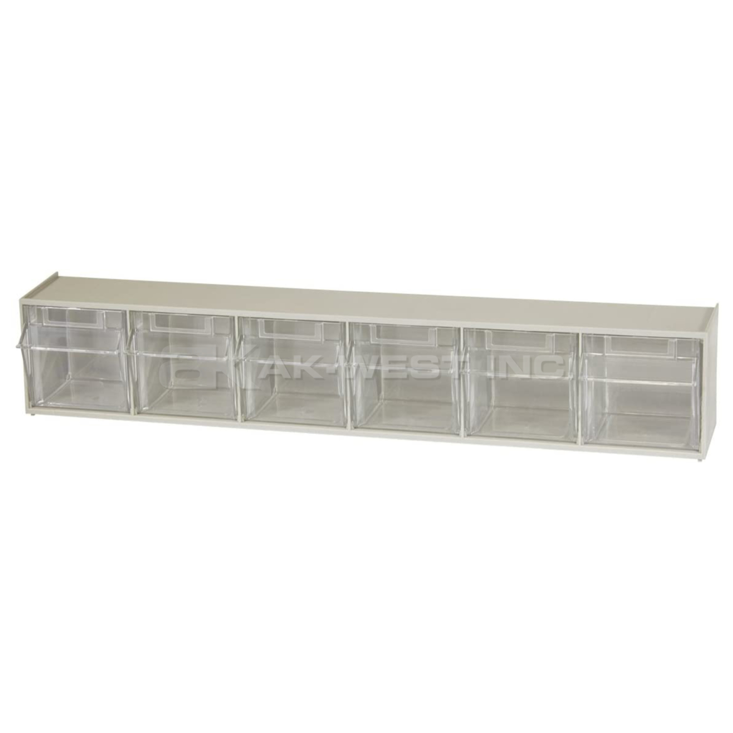 Beige, 3-3/4" x 23-5/8" x 4-1/2", 6 Compartment, Tilt View Bin (1 Per Carton)