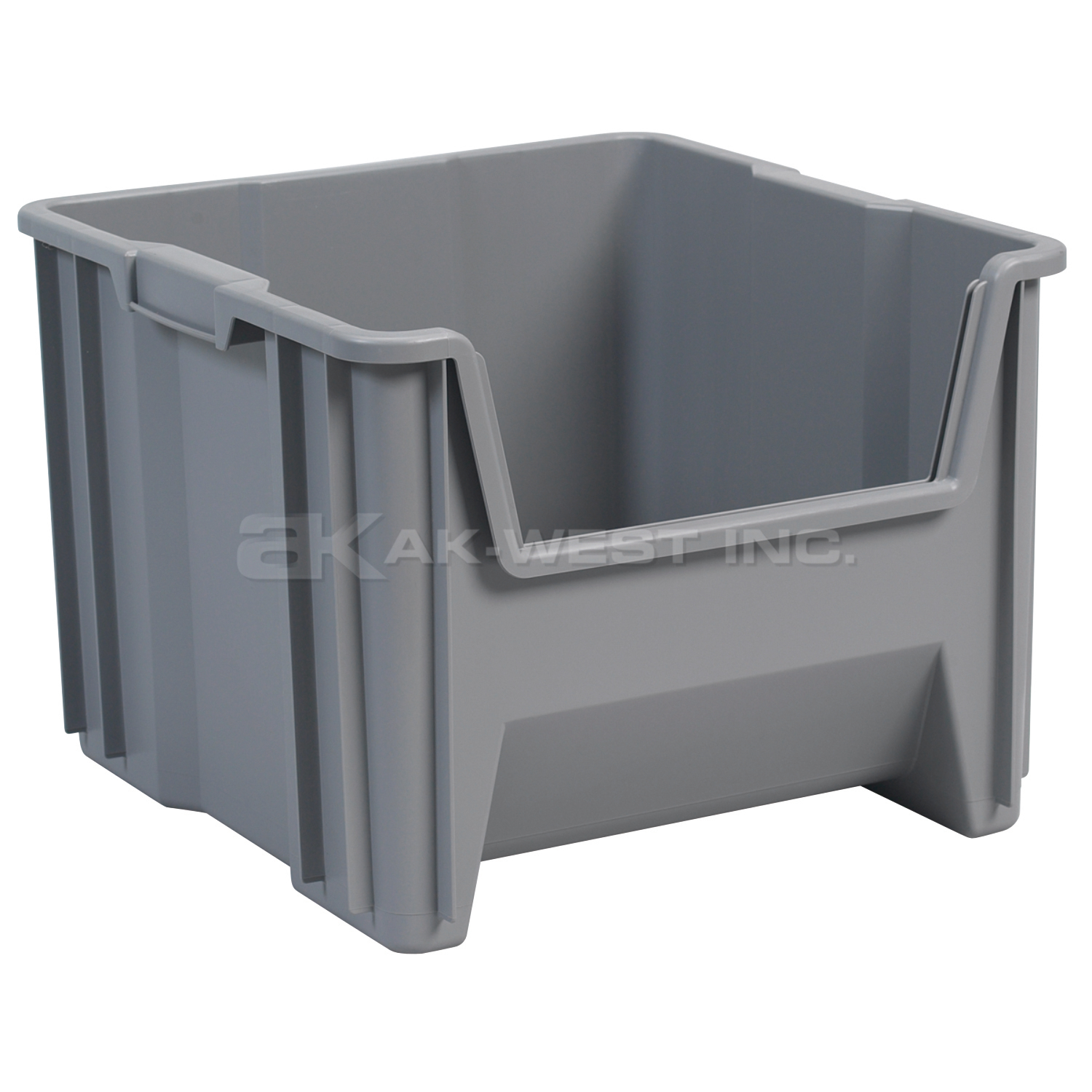 Grey, 17-1/2" x 16" x 12-1/2" Stack and Store Bin (2 Per Carton)