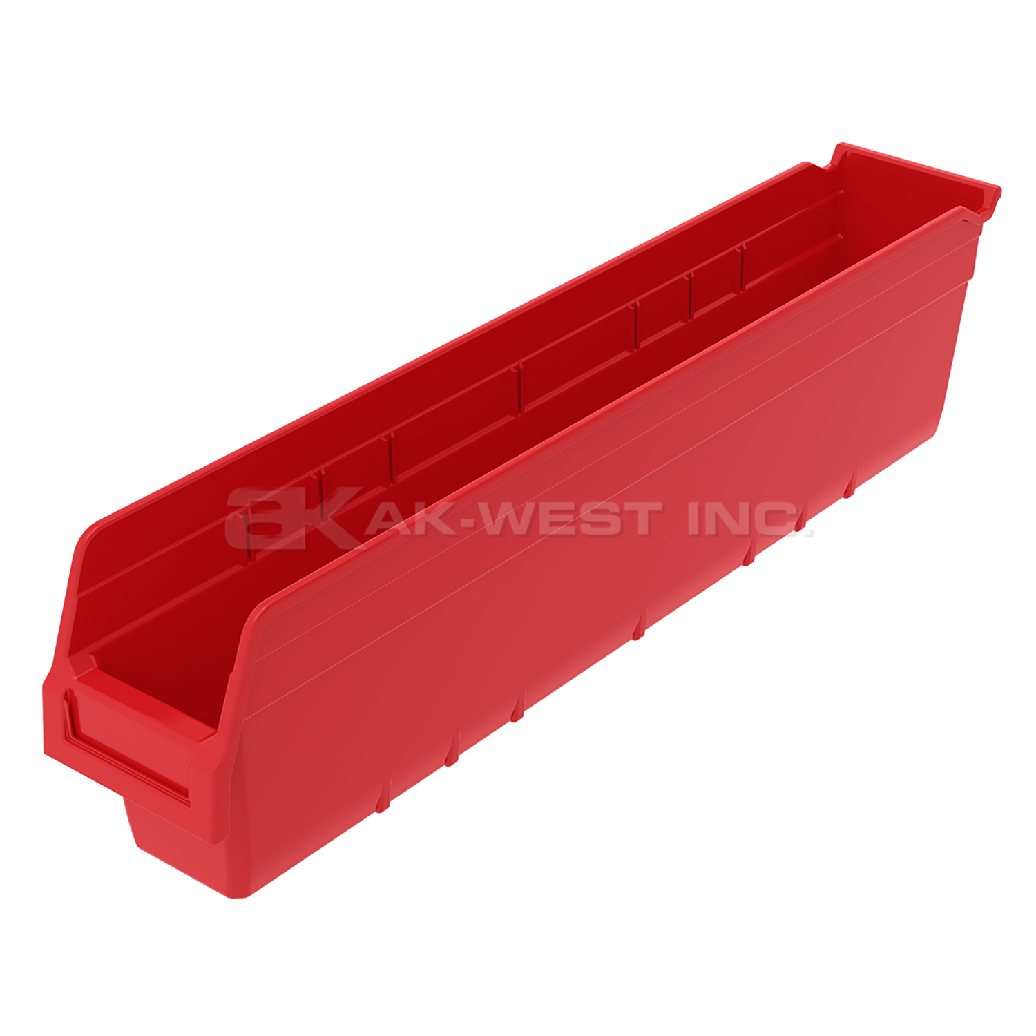 Red, 23-5/8" x 4-1/8" x 6" Shelf Bin (16 Per Carton)