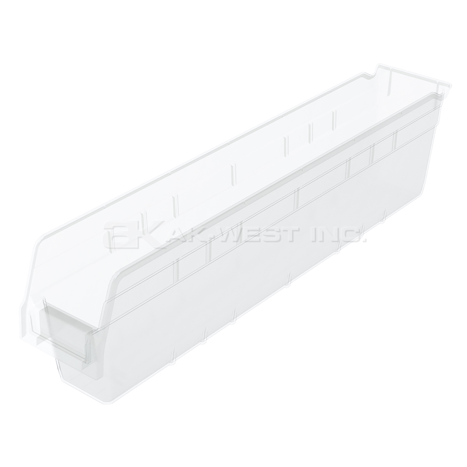 Clear, 23-5/8" x 4-1/8" x 6" Shelf Bin (16 Per Carton)