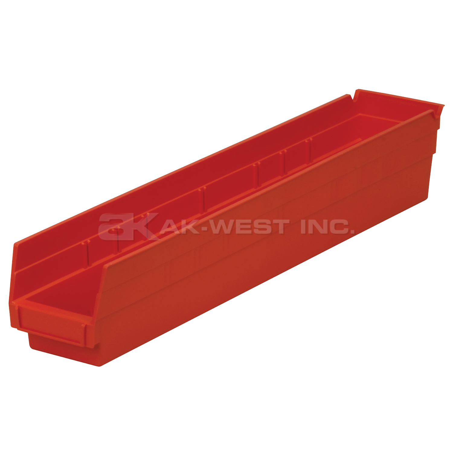 Red, 23-5/8" x 4-1/8" x 4" Shelf Bin (12 Per Carton)