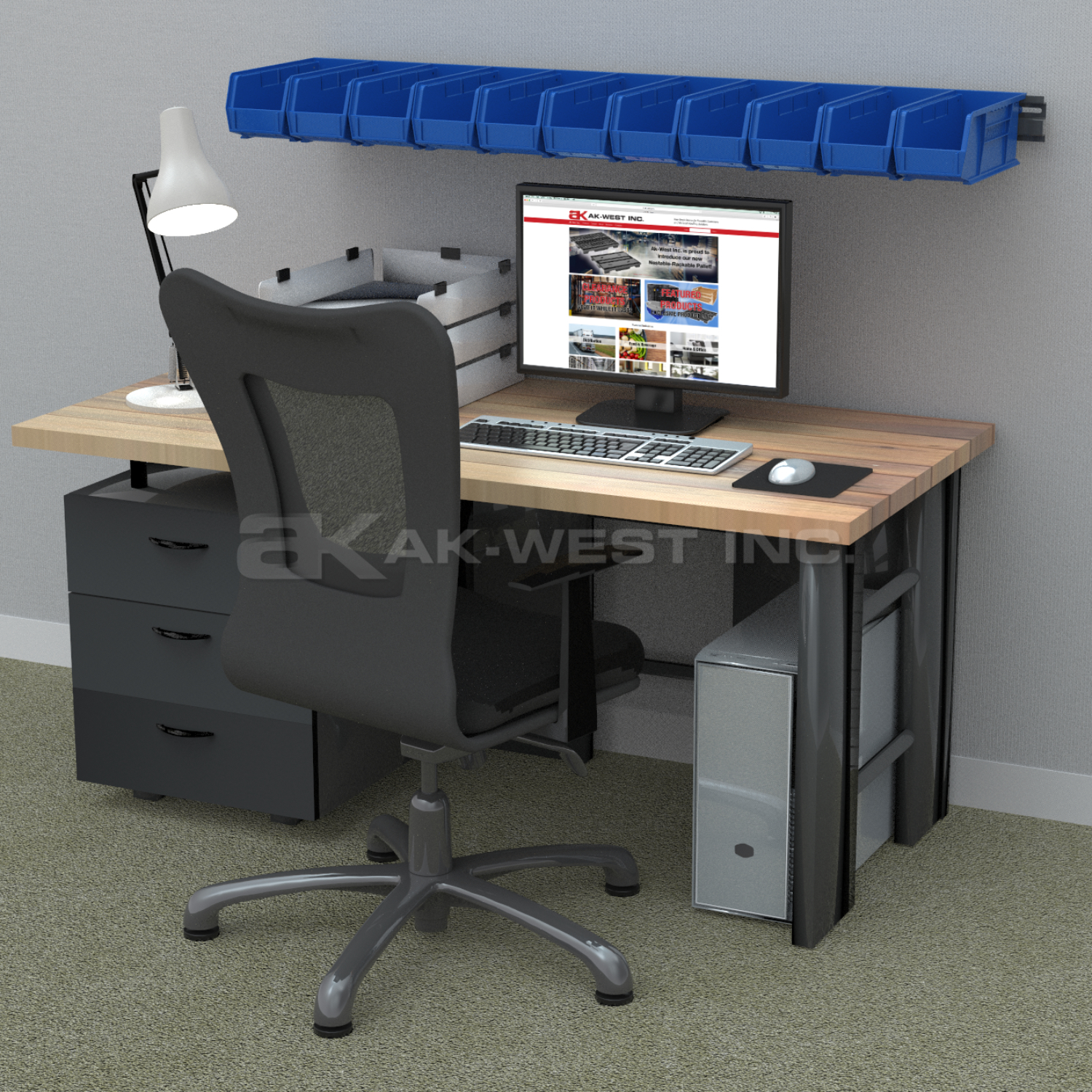 Blue, 10-7/8" x 5-1/2" x 5" Hanging and Stacking Bin (12 Per Carton)