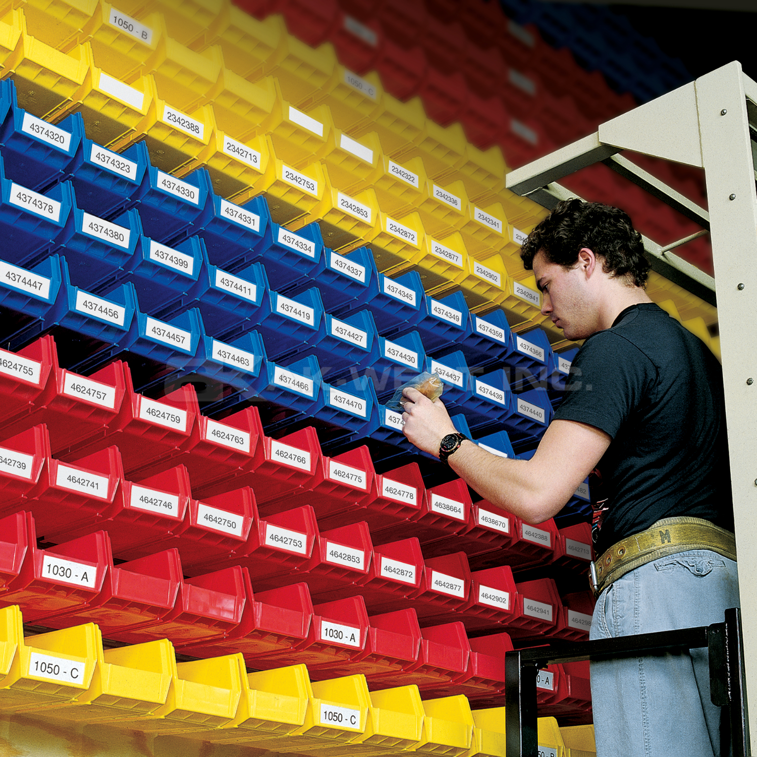 Yellow, 10-7/8" x 5-1/2" x 5" Hanging and Stacking Bin (12 Per Carton)