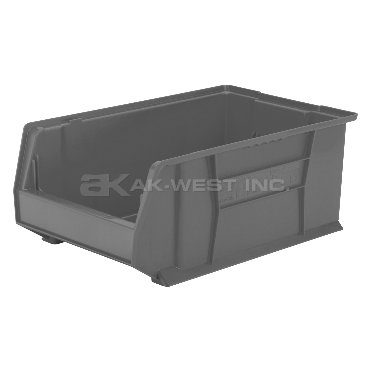 Grey, 20" x 12-1/8" x 8" Stacking Shelf Bin (3 Per Carton)