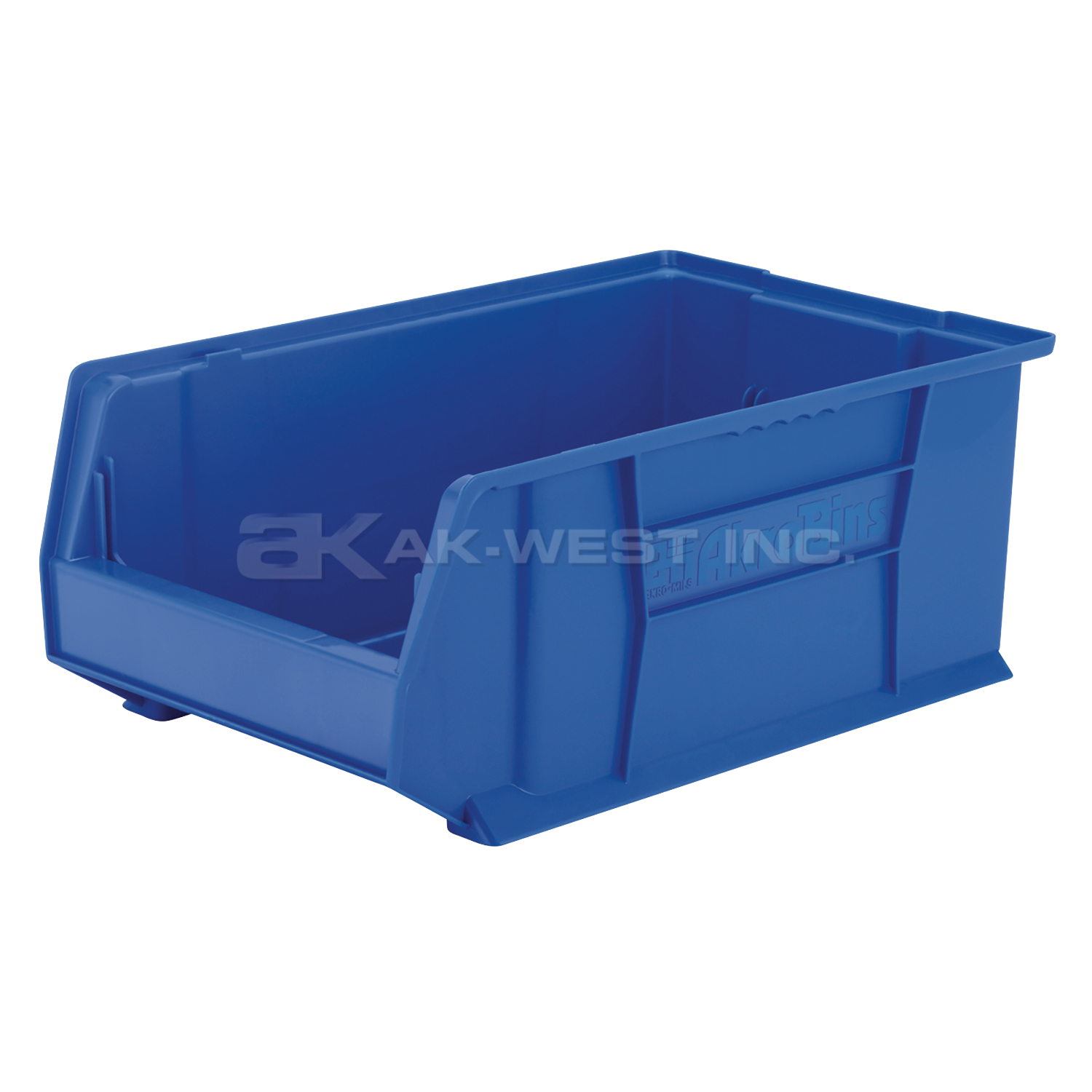 Blue, 20" x 12-1/8" x 8" Stacking Shelf Bin (3 Per Carton)