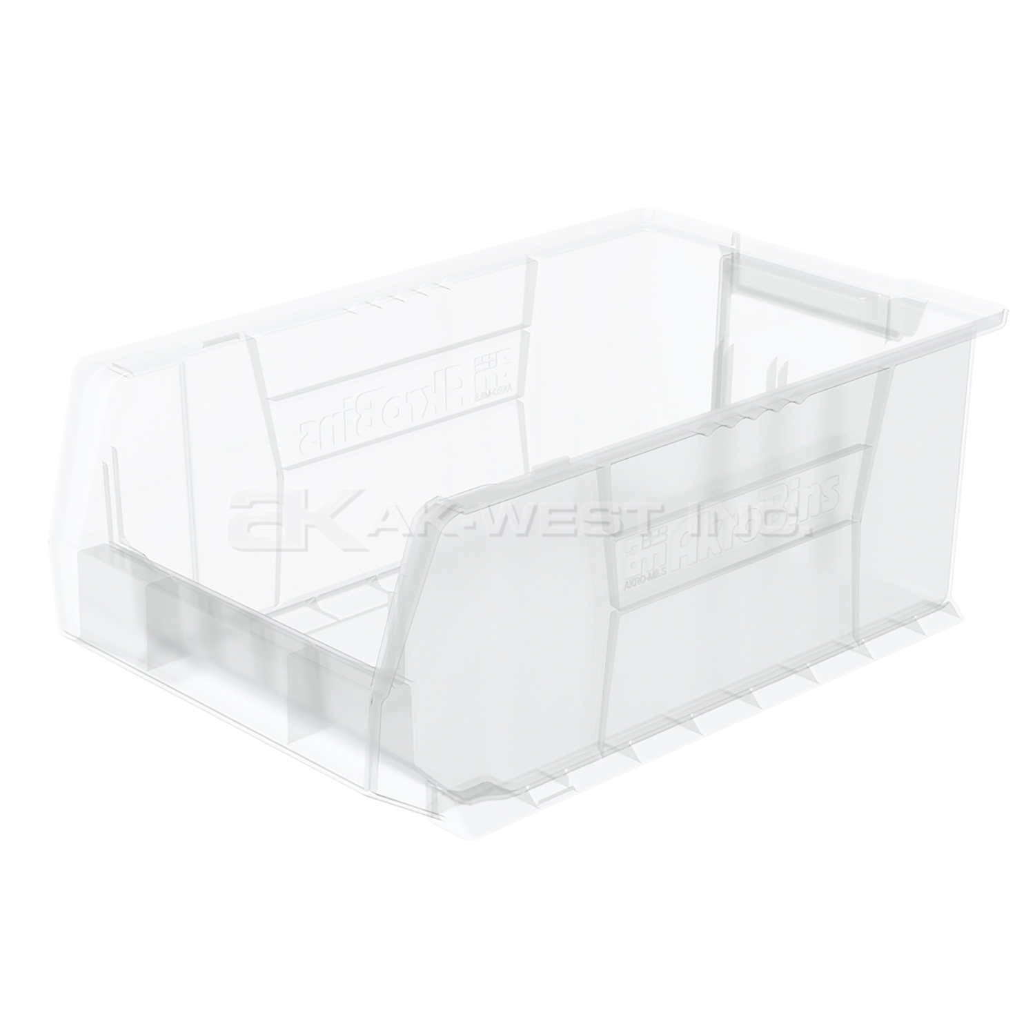 Clear, 20" x 12-1/8" x 8" Stacking Shelf Bin (3 Per Carton)