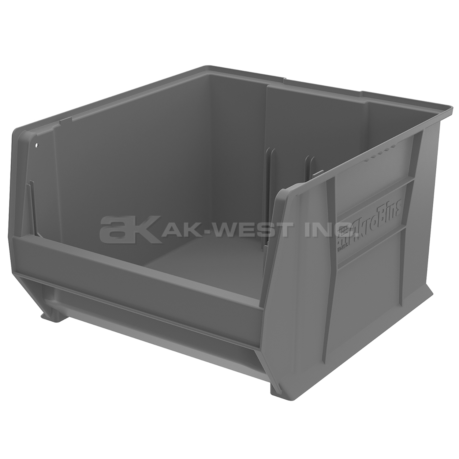 Grey, 20" x 18-1/8" x 12" Stacking Shelf Bin (1 Per Carton)