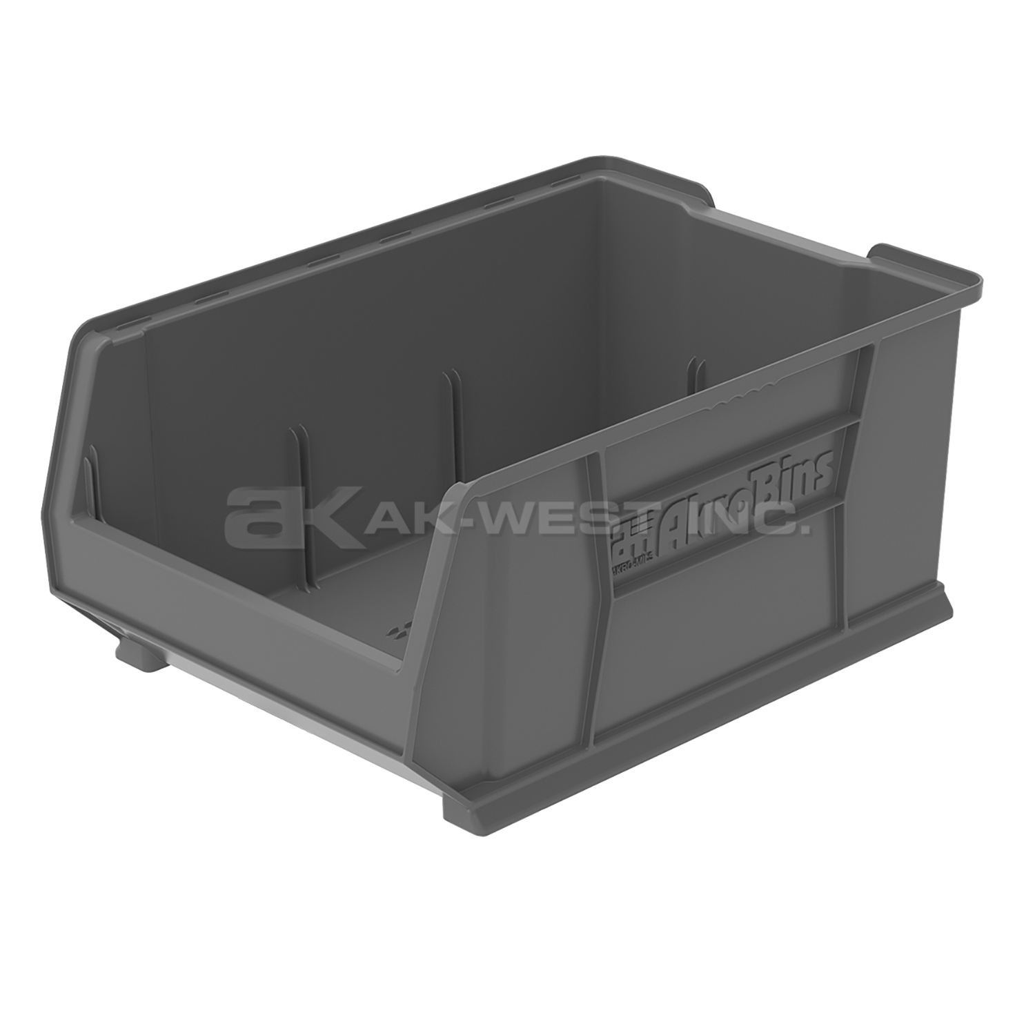 Grey, 23-7/8" x 16-1/2" x 11" Stacking Shelf Bin (1 Per Carton)