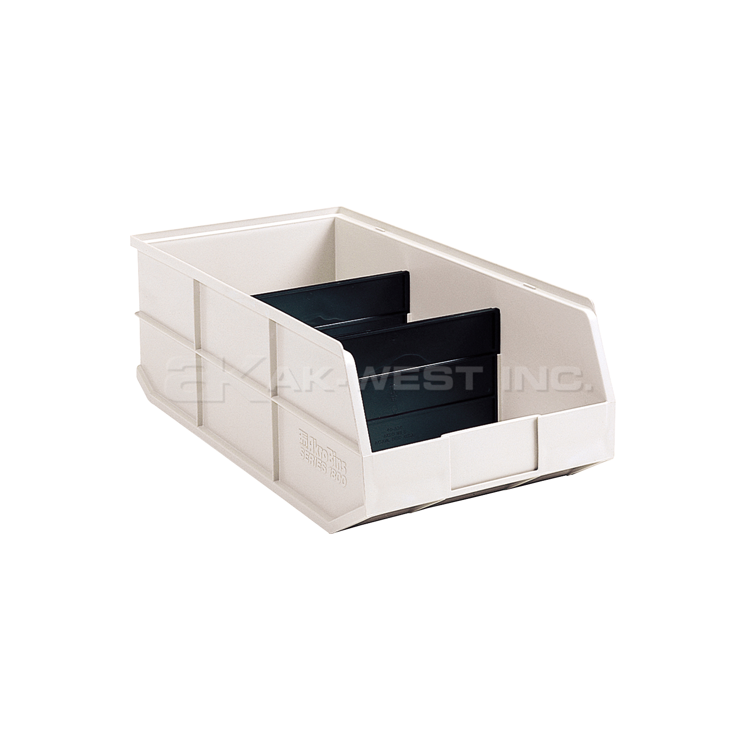 Beige, 20-1/2" x 8-1/4" x 7 Shelf Bin w/ 1 Divider (6 Per Carton)