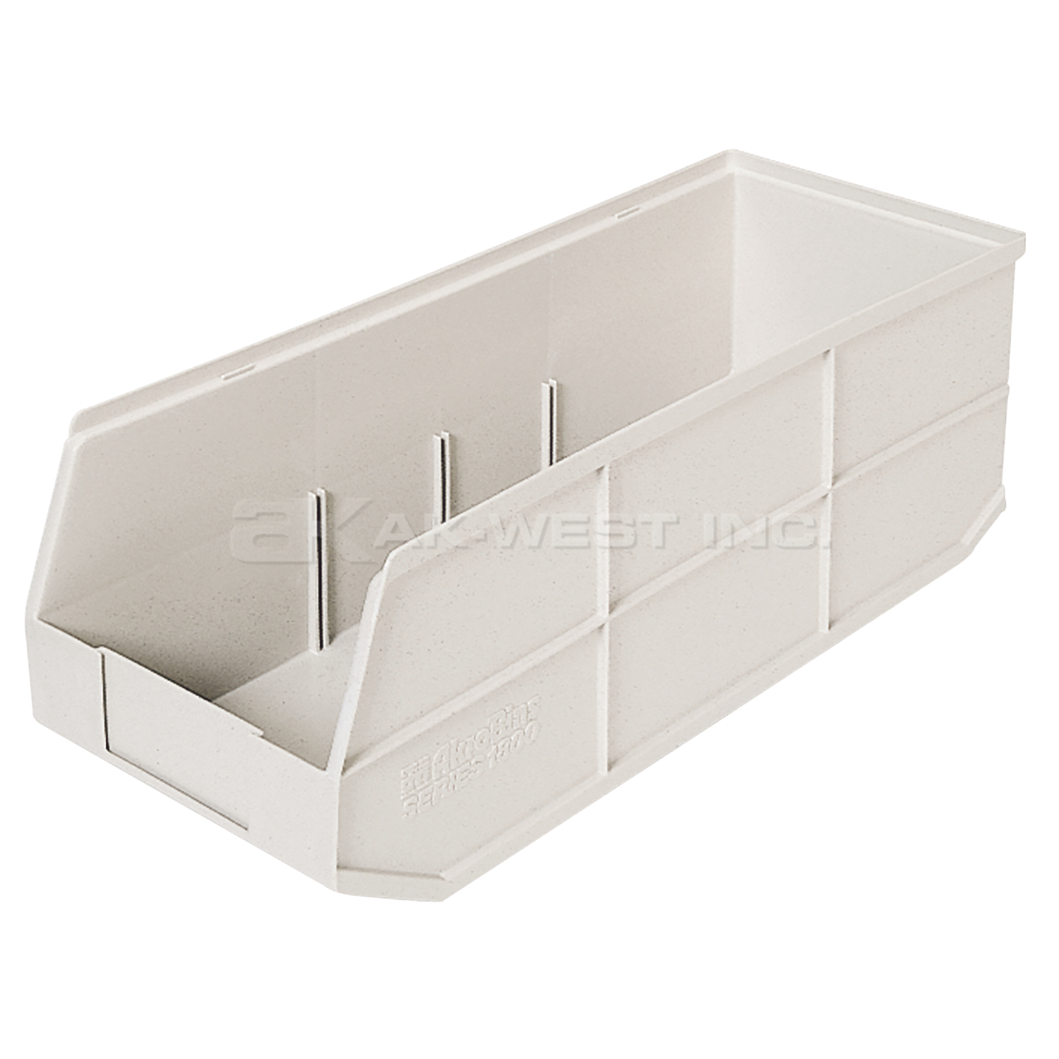 Beige, 20-1/2" x 11" x 7 Shelf Bin w/ 1 Divider (6 Per Carton)