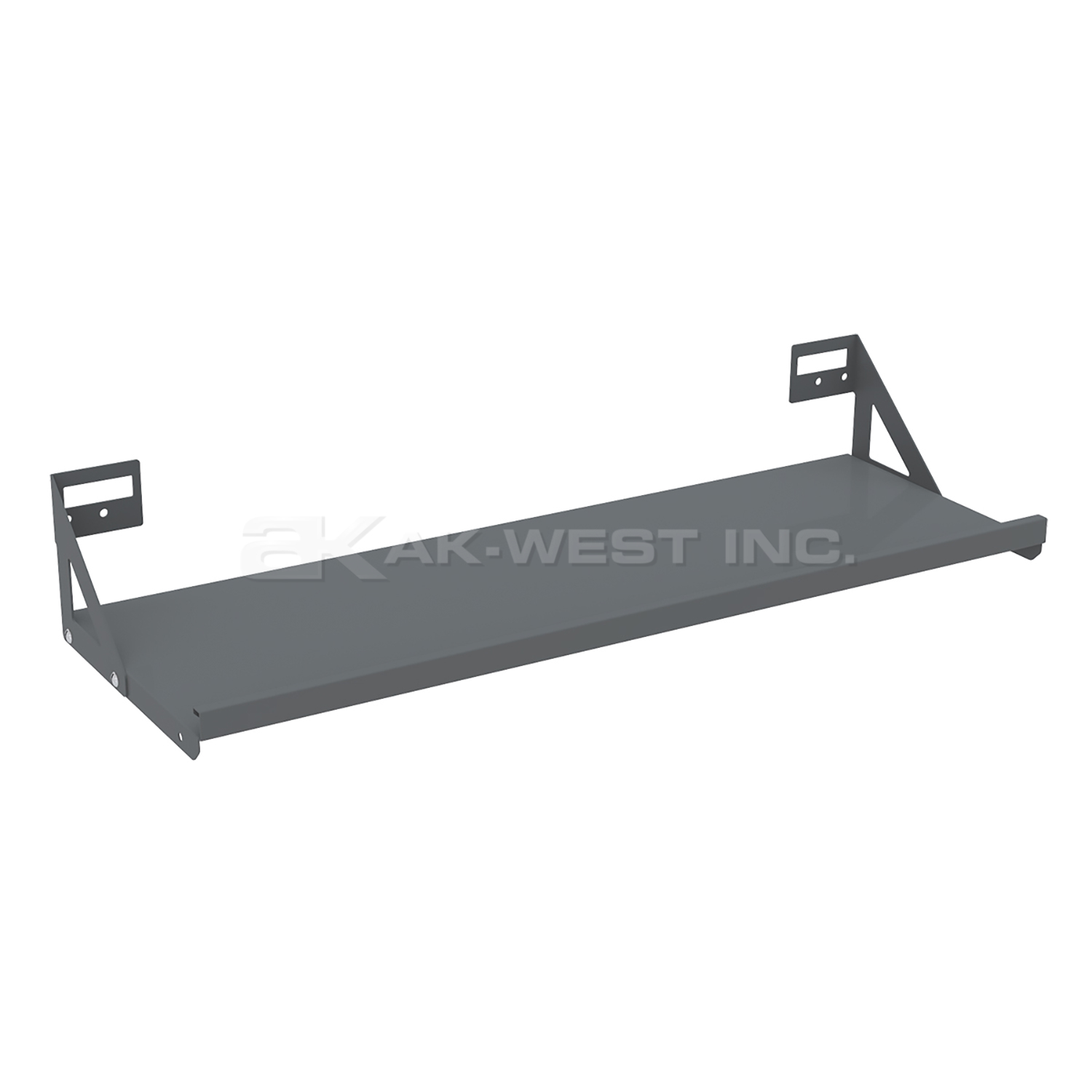 Grey, 12-3/4" x 35-5/8" x 6-7/16 Louvered Panel Shelf