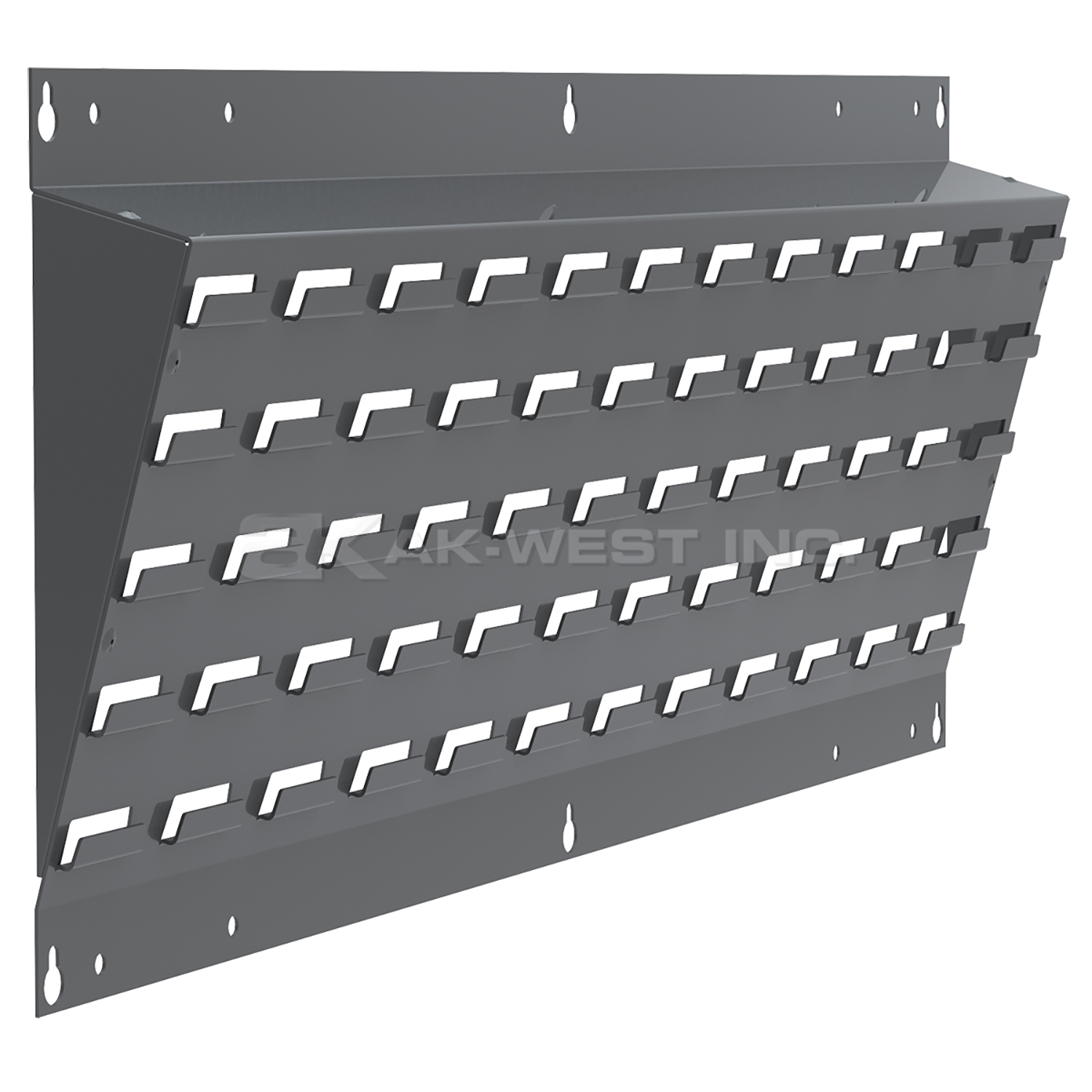 Grey, 2-1/2" x 35-1/2" x 13-1/4" Angled Louvered Wall Panel