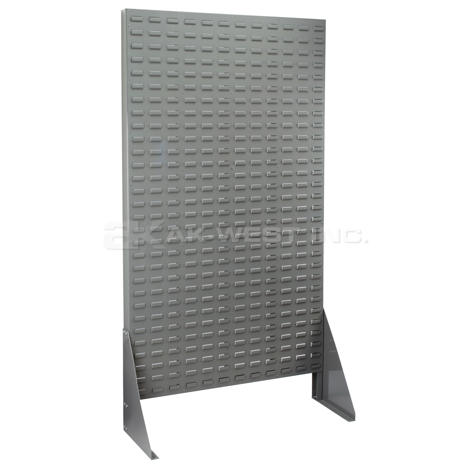 Grey, 36" x 61" Single Sided Louvered Floor Rack
