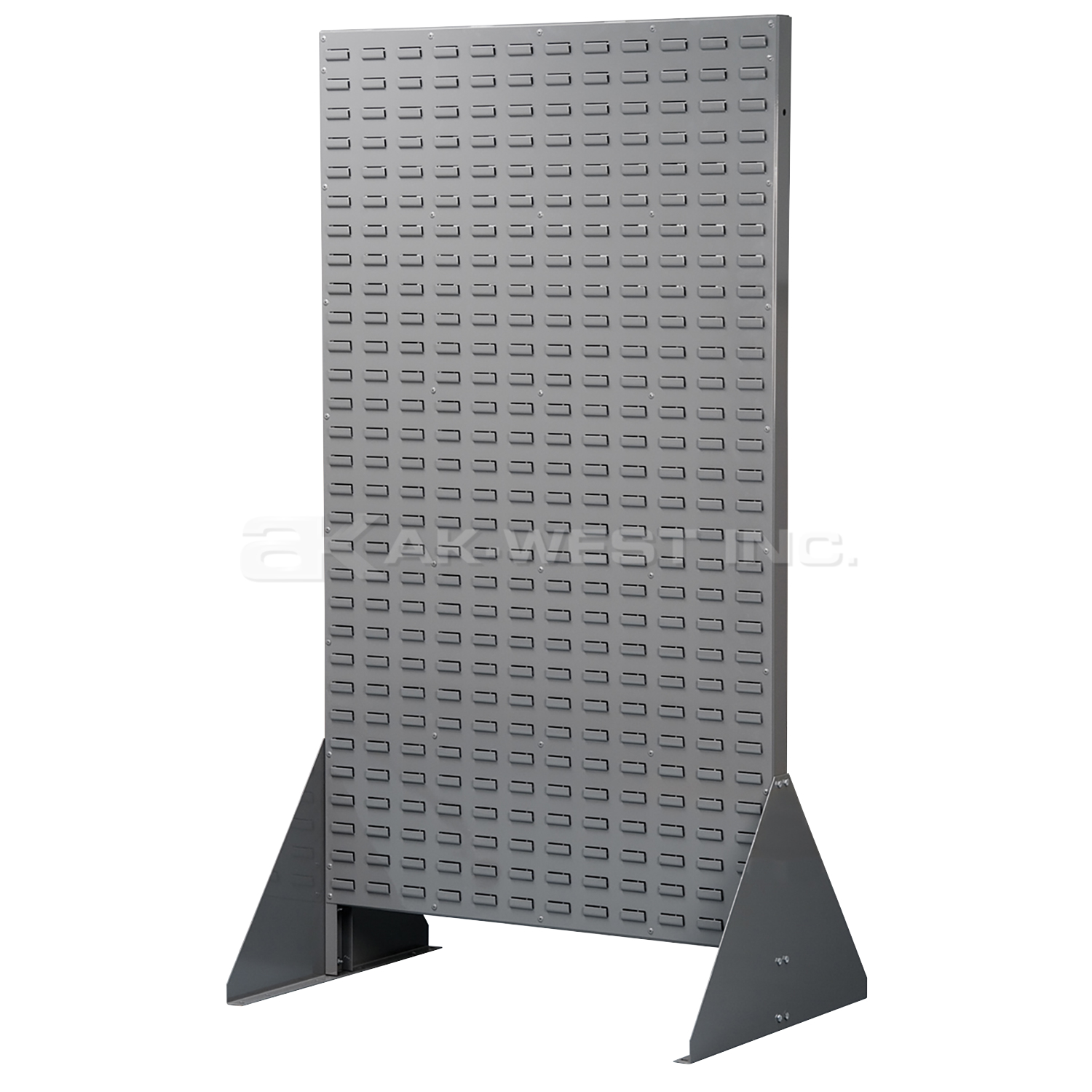 Grey, 36" x 66-3/8" Double Sided Louvered Floor Rack