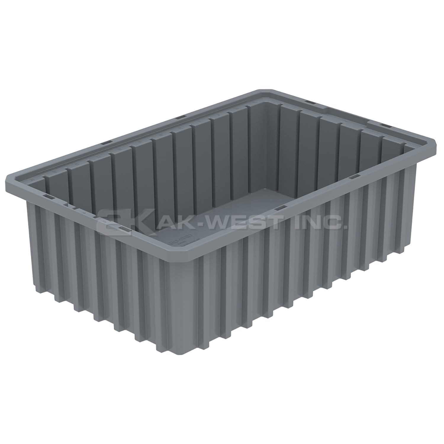 Grey, 16-1/2" x 10-7/8" x 5" Dividable Grid Container (12 Per Carton)