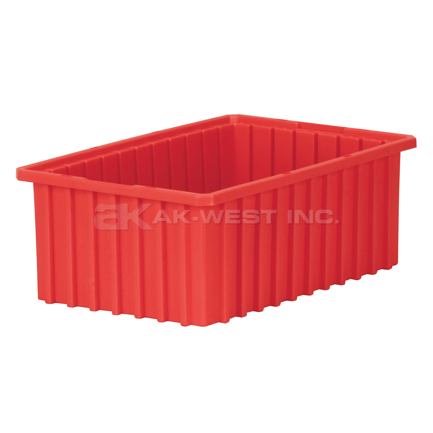 Red, 16-1/2" x 10-7/8" x 6" Dividable Grid Container (8 Per Carton)