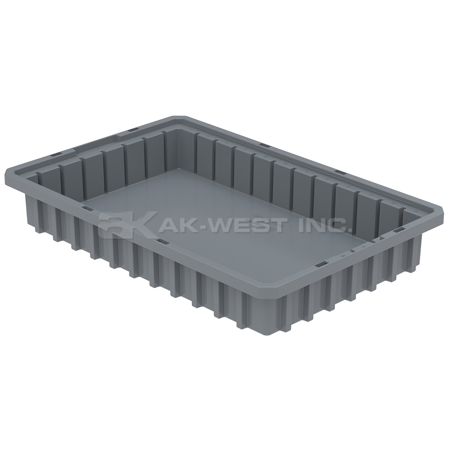 Grey, 22-1/2" x 17-3/8" x 3" Dividable Grid Container (6 Per Carton)