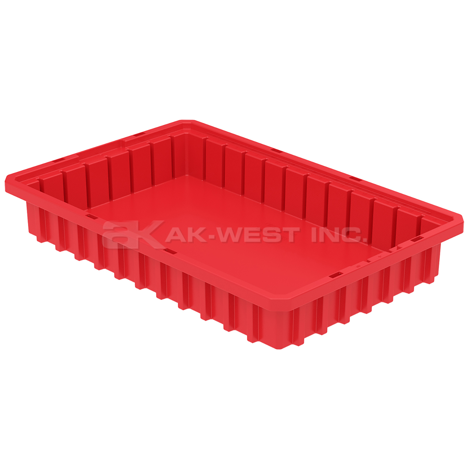 Red, 22-1/2" x 17-3/8" x 3" Dividable Grid Container (6 Per Carton)