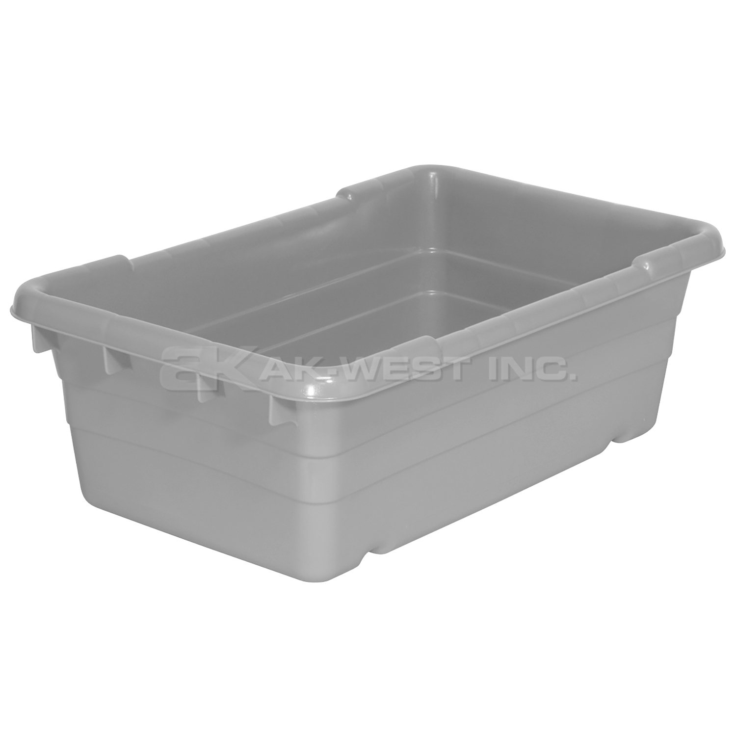 Grey, 25" x 16" x 8-1/2" Cross Stack and Nest Tote (6 Per Carton)