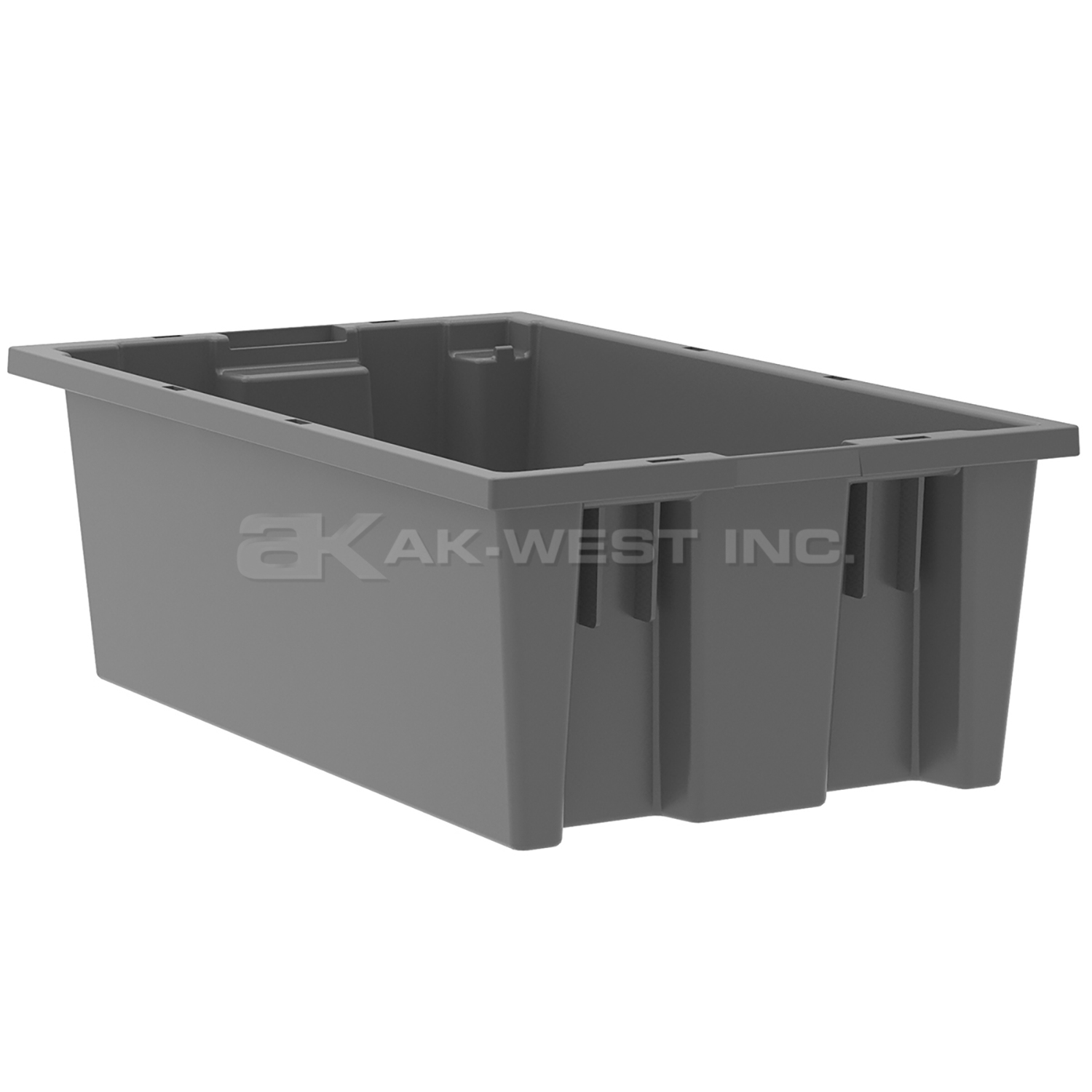 Grey, 18" x 11" x 6" Nest and Stack Tote (6 Per Carton)