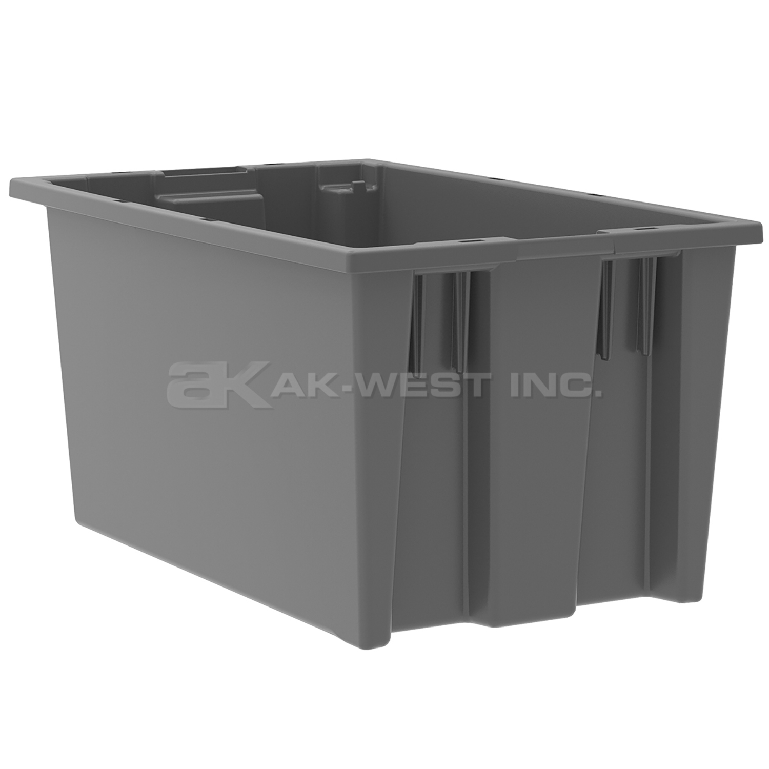 Grey, 18" x 11" x 9" Nest and Stack Tote (6 Per Carton)