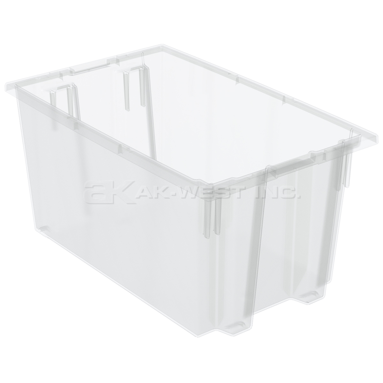 Clear, 18" x 11" x 9" Nest and Stack Tote (6 Per Carton)