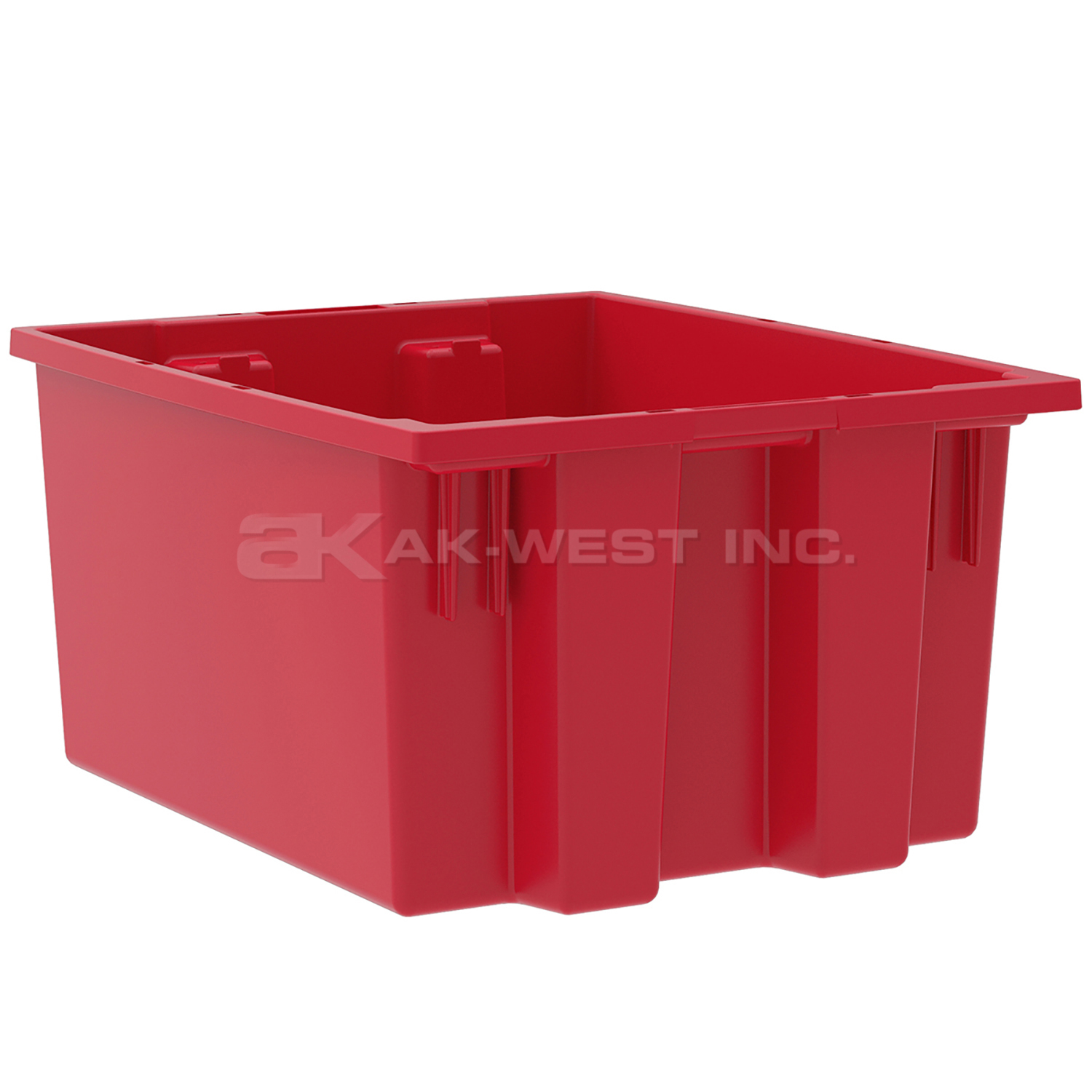 Red, 19-1/2" x 15-1/2" x 10" Nest and Stack Tote (6 Per Carton)