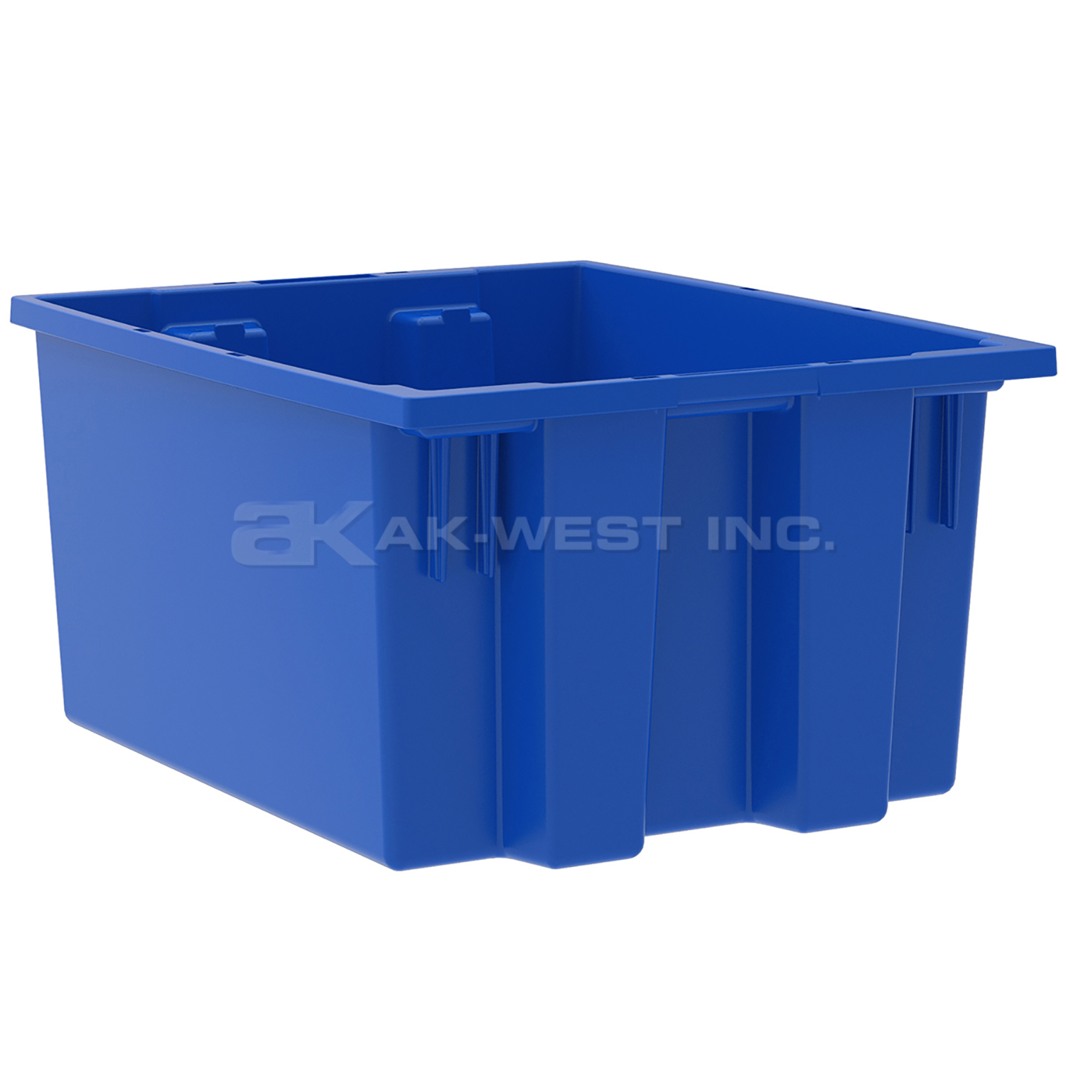 Blue, 19-1/2" x 15-1/2" x 10" Nest and Stack Tote (6 Per Carton)