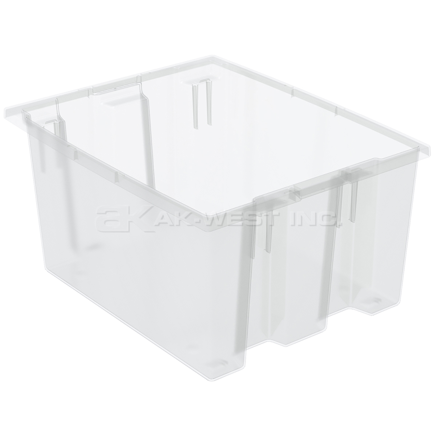 Clear, 19-1/2" x 15-1/2" x 10" Nest and Stack Tote (6 Per Carton)