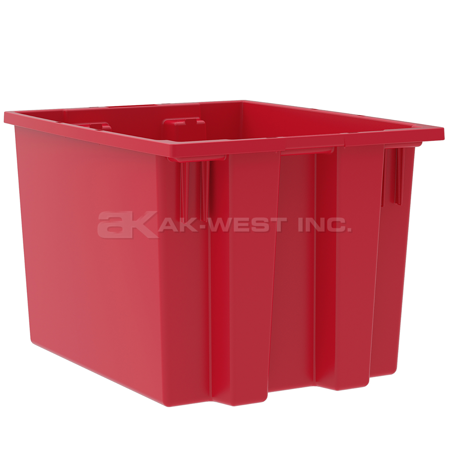 Red, 19-1/2" x 15-1/2" x 13" Nest and Stack Tote (6 Per Carton)
