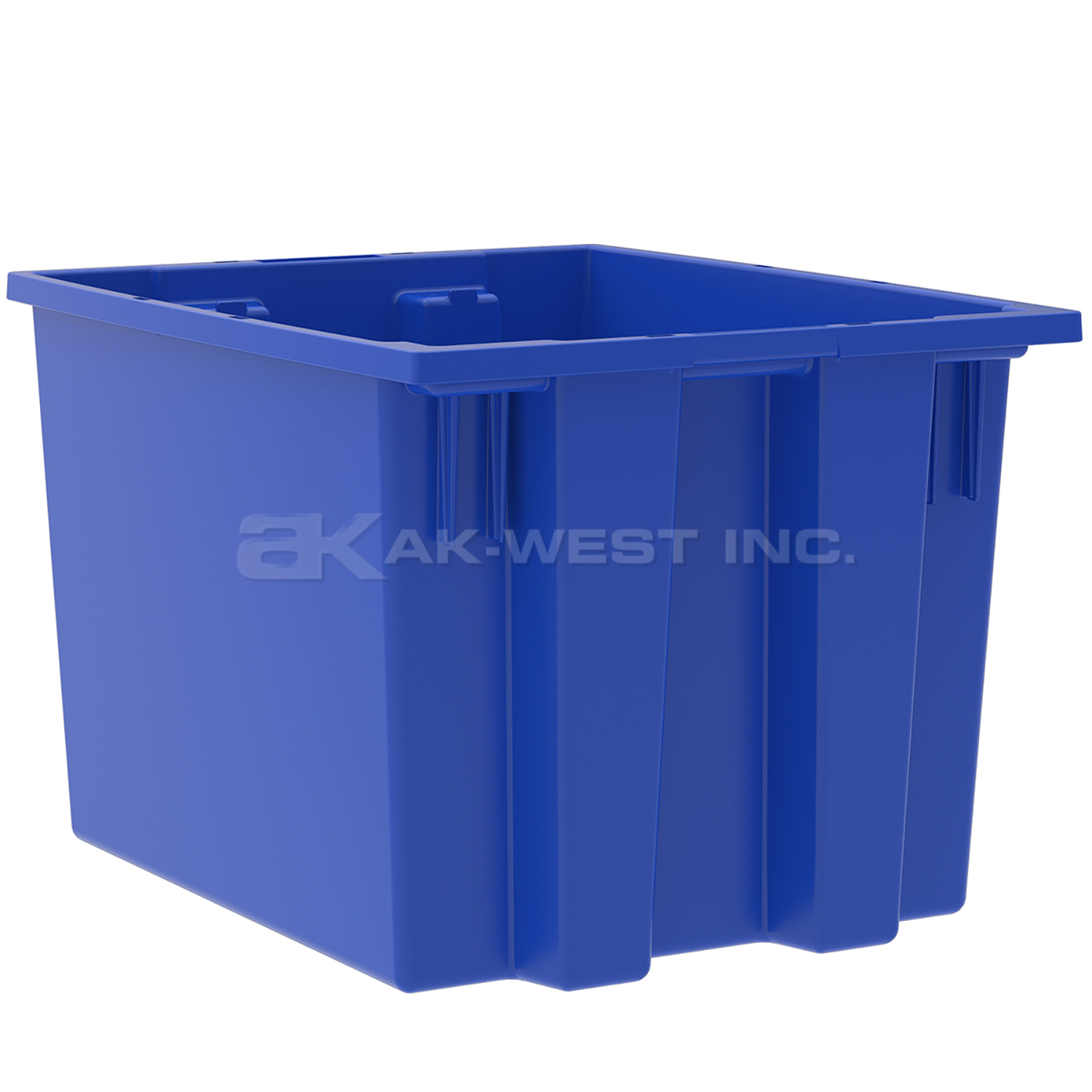 Blue, 19-1/2" x 15-1/2" x 13" Nest and Stack Tote (6 Per Carton)