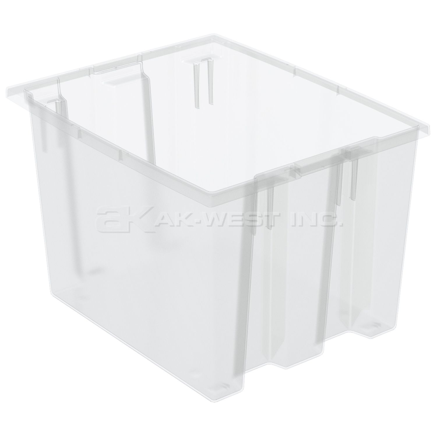 Clear, 19-1/2" x 15-1/2" x 13" Nest and Stack Tote (6 Per Carton)