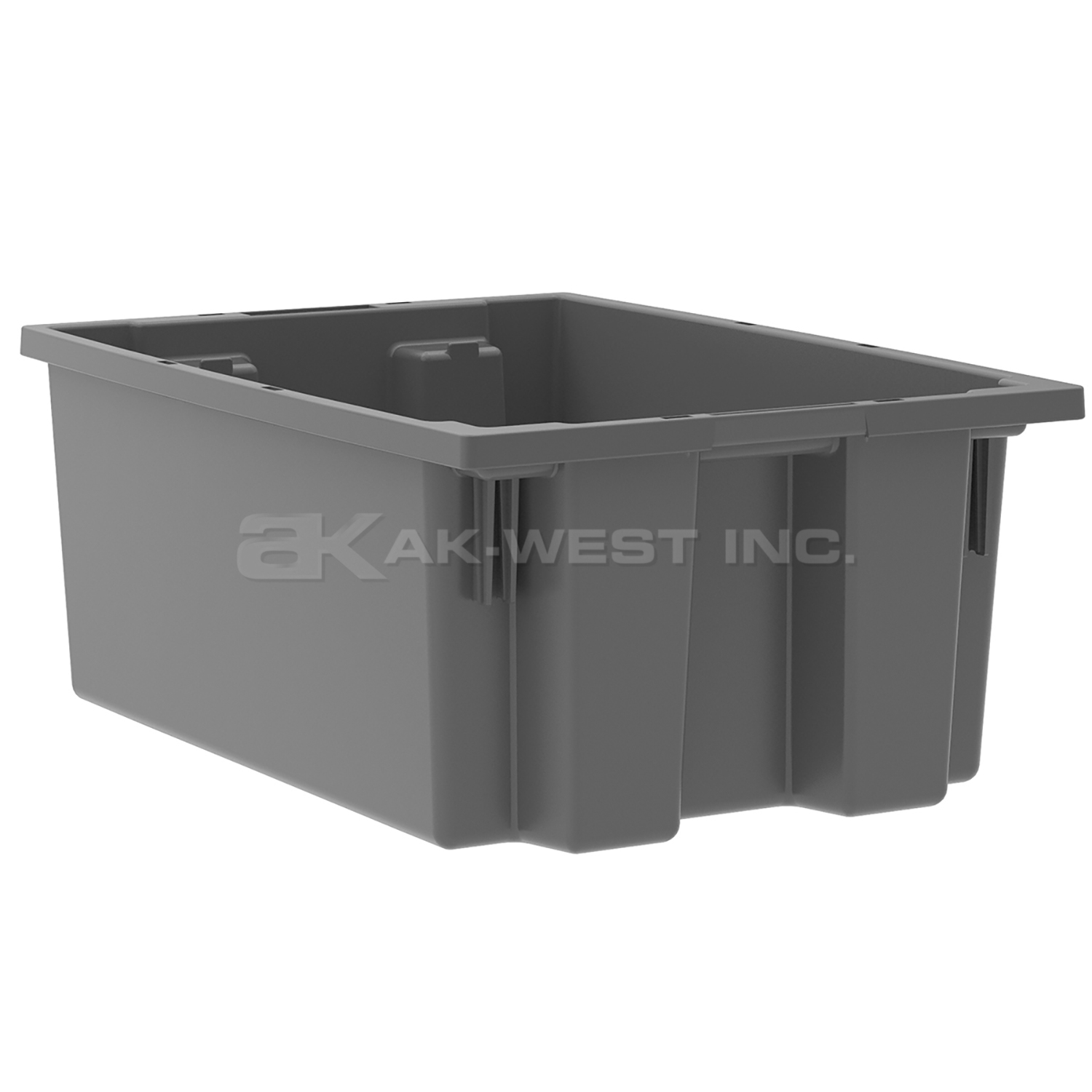 Grey, 19-1/2" x 13-1/2" x 8" Nest and Stack Tote (6 Per Carton)