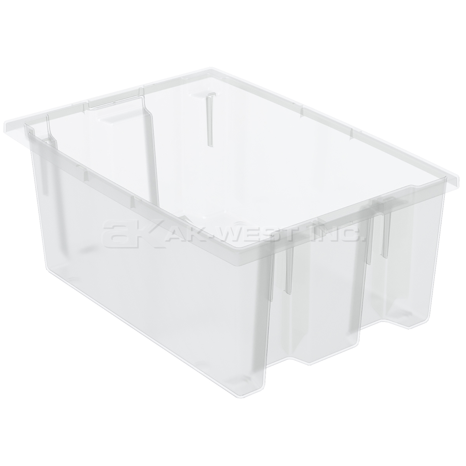 Clear, 19-1/2" x 13-1/2" x 8" Nest and Stack Tote (6 Per Carton)