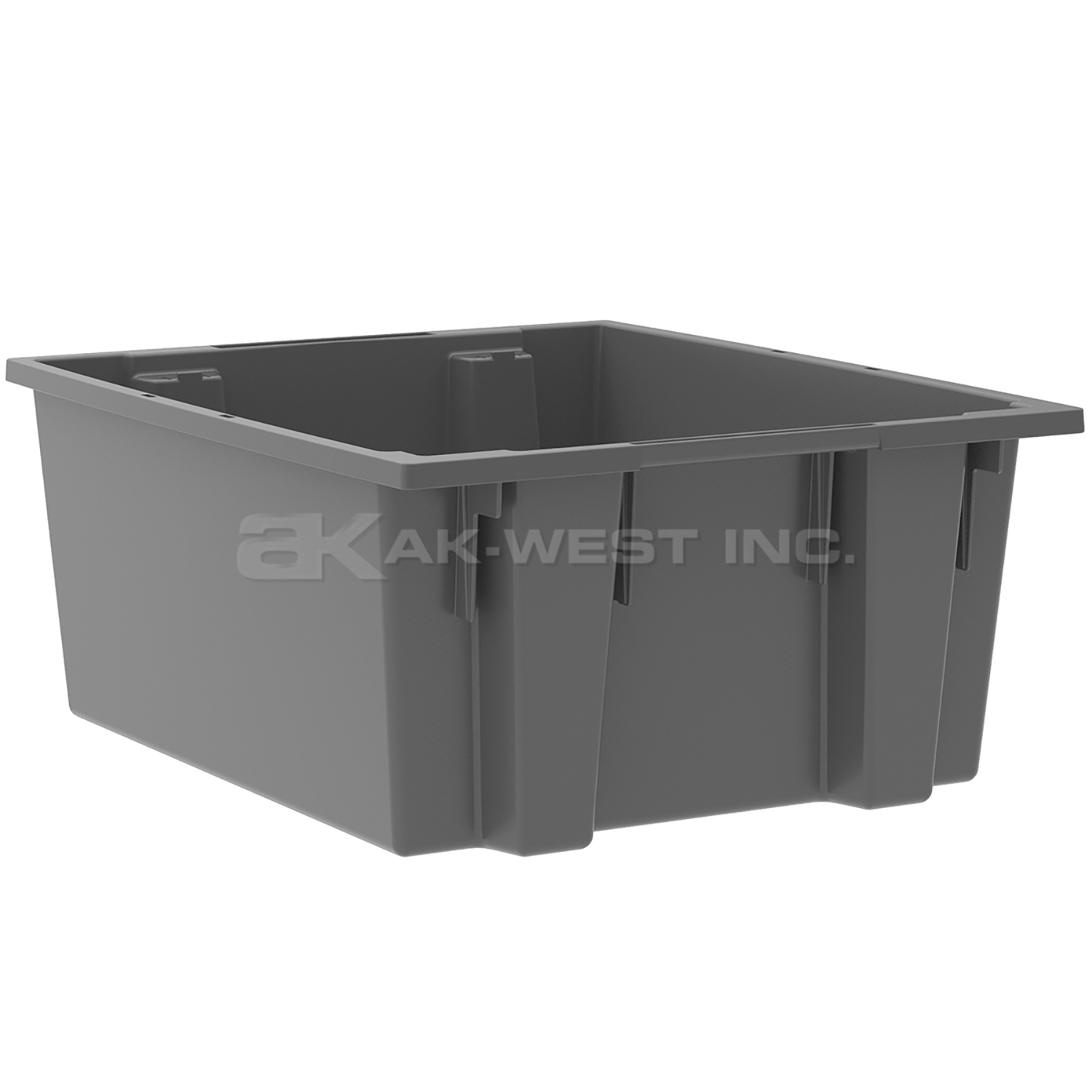 Grey, 23-1/2" x 19-1/2" x 10" Nest and Stack Tote (3 Per Carton)