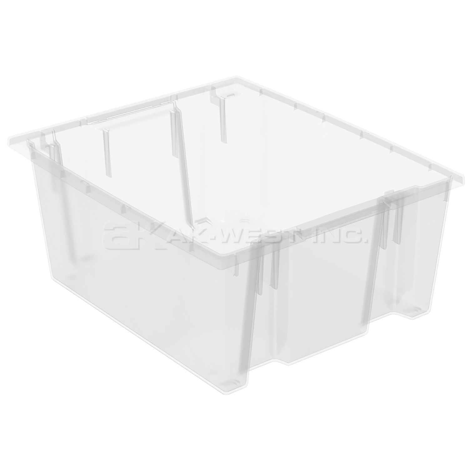 Clear, 23-1/2" x 19-1/2" x 10" Nest and Stack Tote (3 Per Carton)