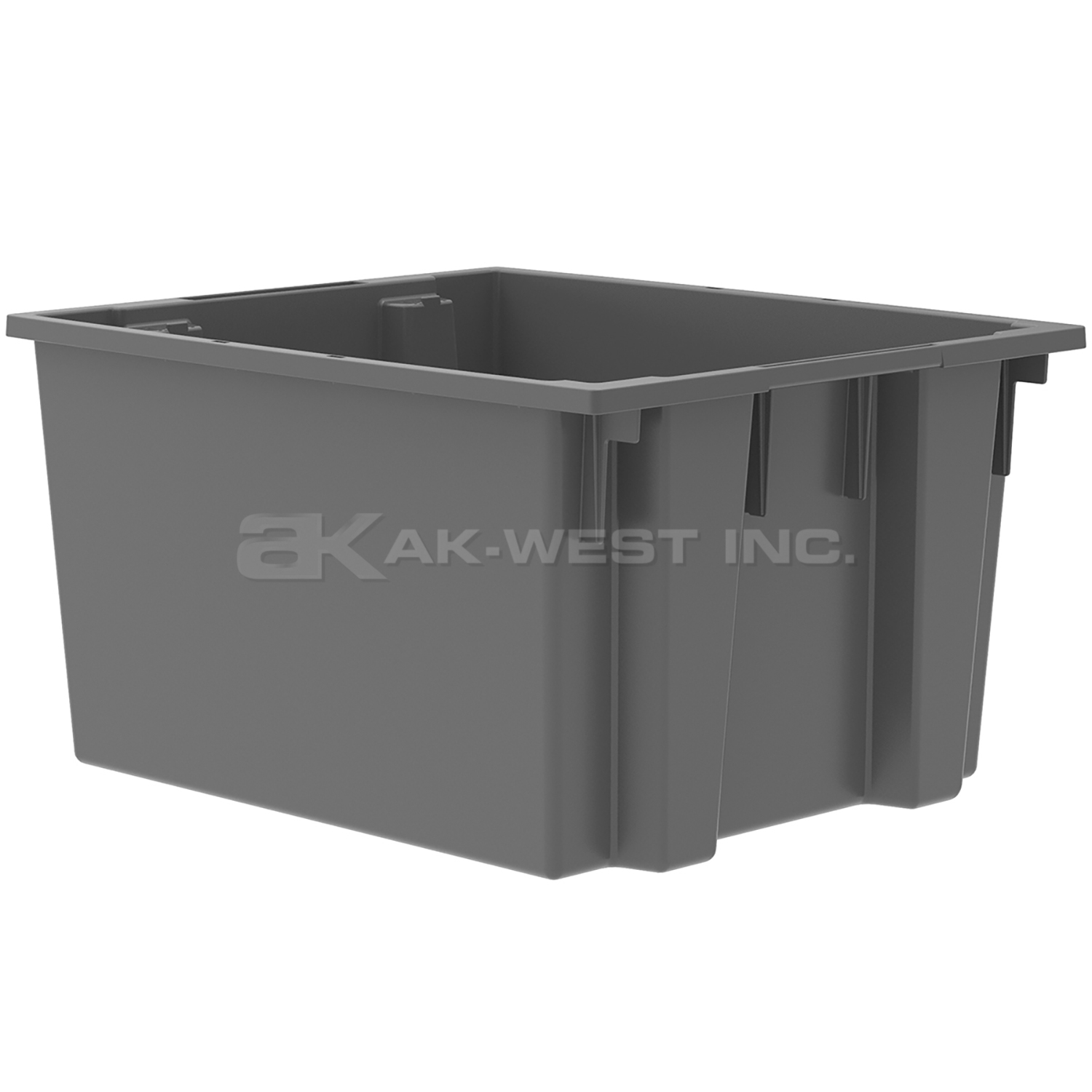 Grey, 23-1/2" x 19-1/2" x 13" Nest and Stack Tote (3 Per Carton)