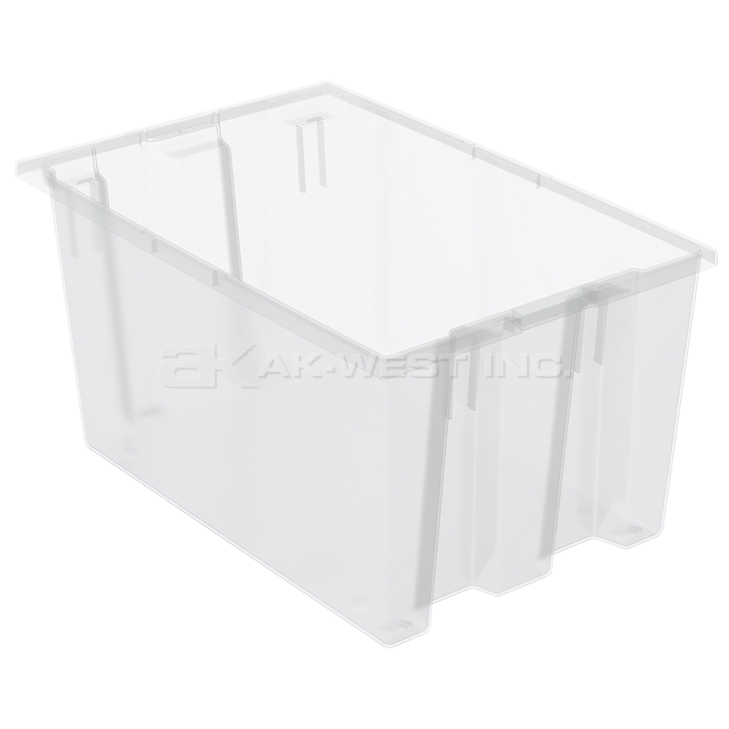 Clear, 23-1/2" x 15-1/2" x 12" Nest and Stack Tote (3 Per Carton)
