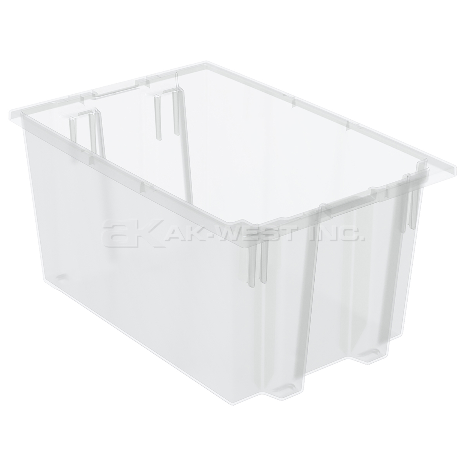 Clear, 29-1/2" x 19-1/2" x 15" Nest and Stack Tote (3 Per Carton)