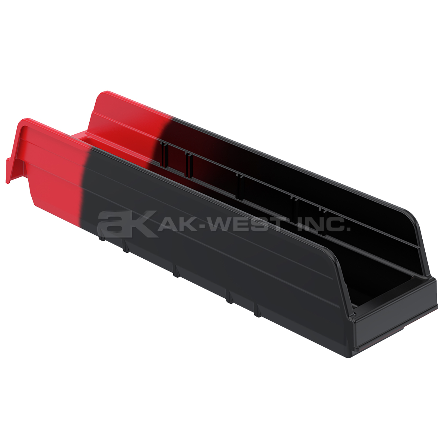 Black/Red, 17-7/8" x 4-1/8" x 4" Indicator Bin (12 Per Carton)