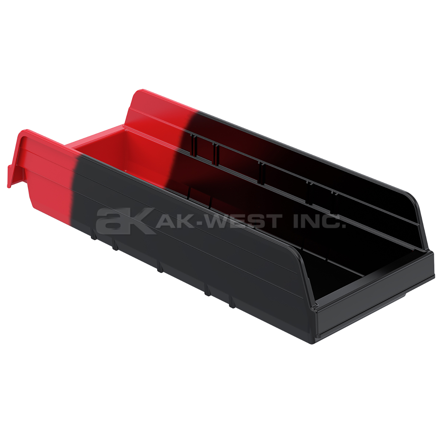 Black/Red, 17-7/8" x 6-5/8" x 4" Indicator Bin (12 Per Carton)