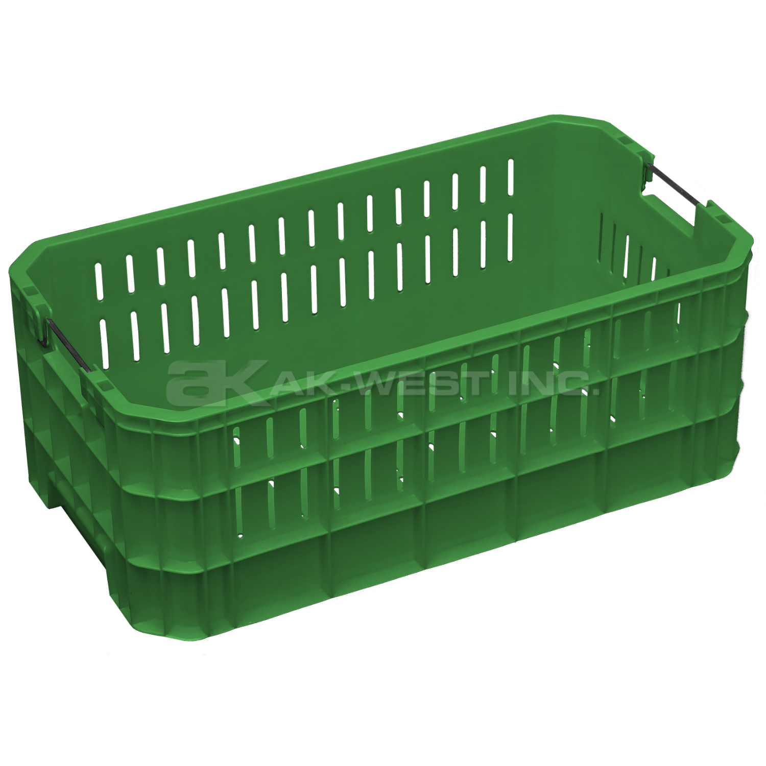 Green, 19"L x 11"W x 8"H Vented Handsfree Crate