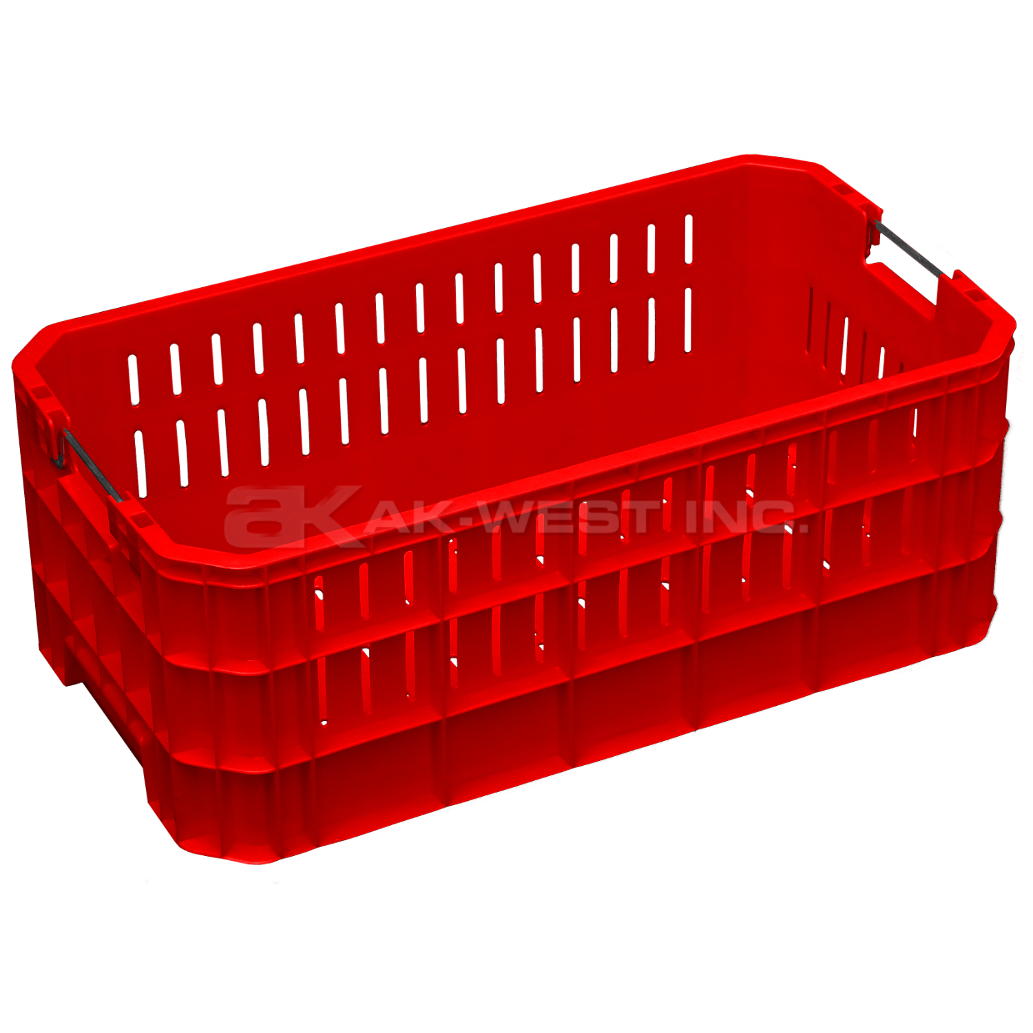 Red, 19"L x 11"W x 8"H Vented Handsfree Crate