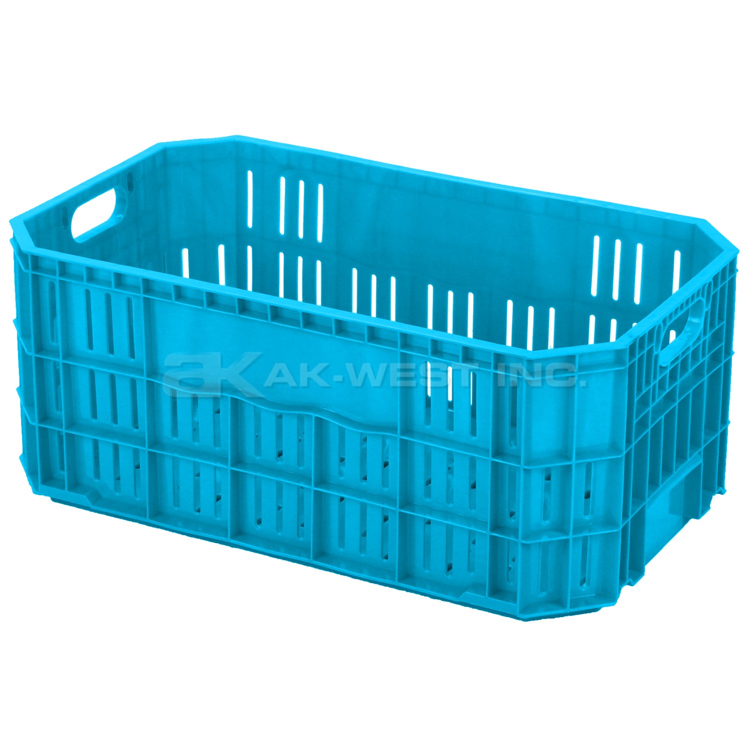 Lt. Blue, 20"L x 12"W x 8"H Vented Handsfree Crate