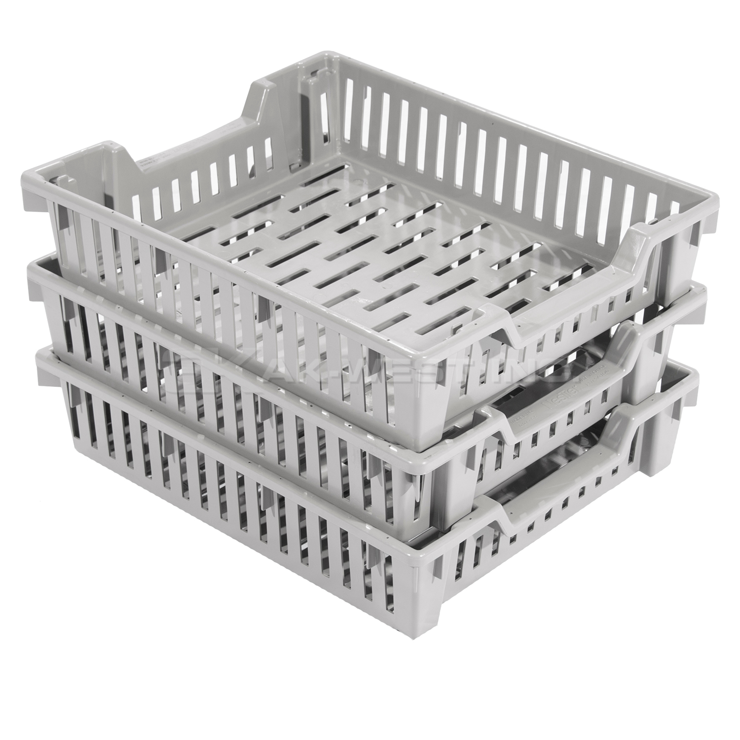 Grey, 20" x 16" x 5", Stack and Nest Tray